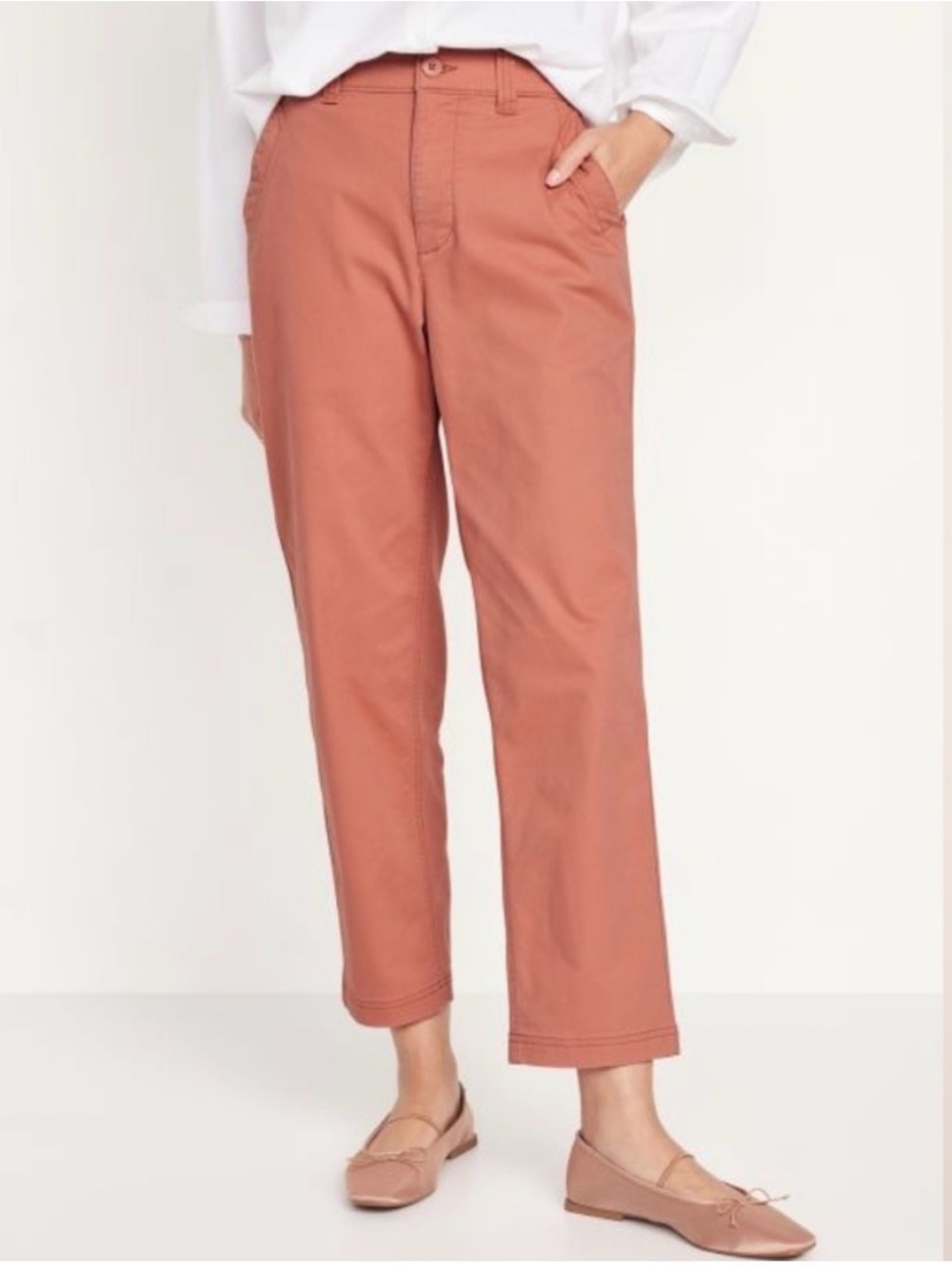 Old Navy High Waist OGC Chino Tapered Straight Pants Size XL Tall Amberglow NEW